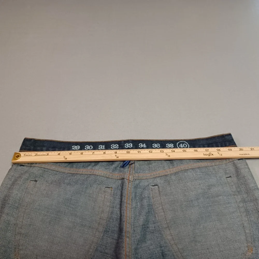 Earnest Sewn Fulton Martin Mens Jeans Size 40 Dark Wash Straight Leg Button Fly